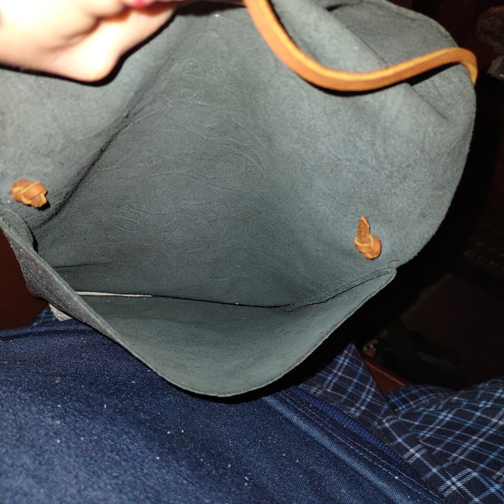 VINTAGE DISTRESSED REAL HIDE HOBO FLAP OVER SHOULD BAG